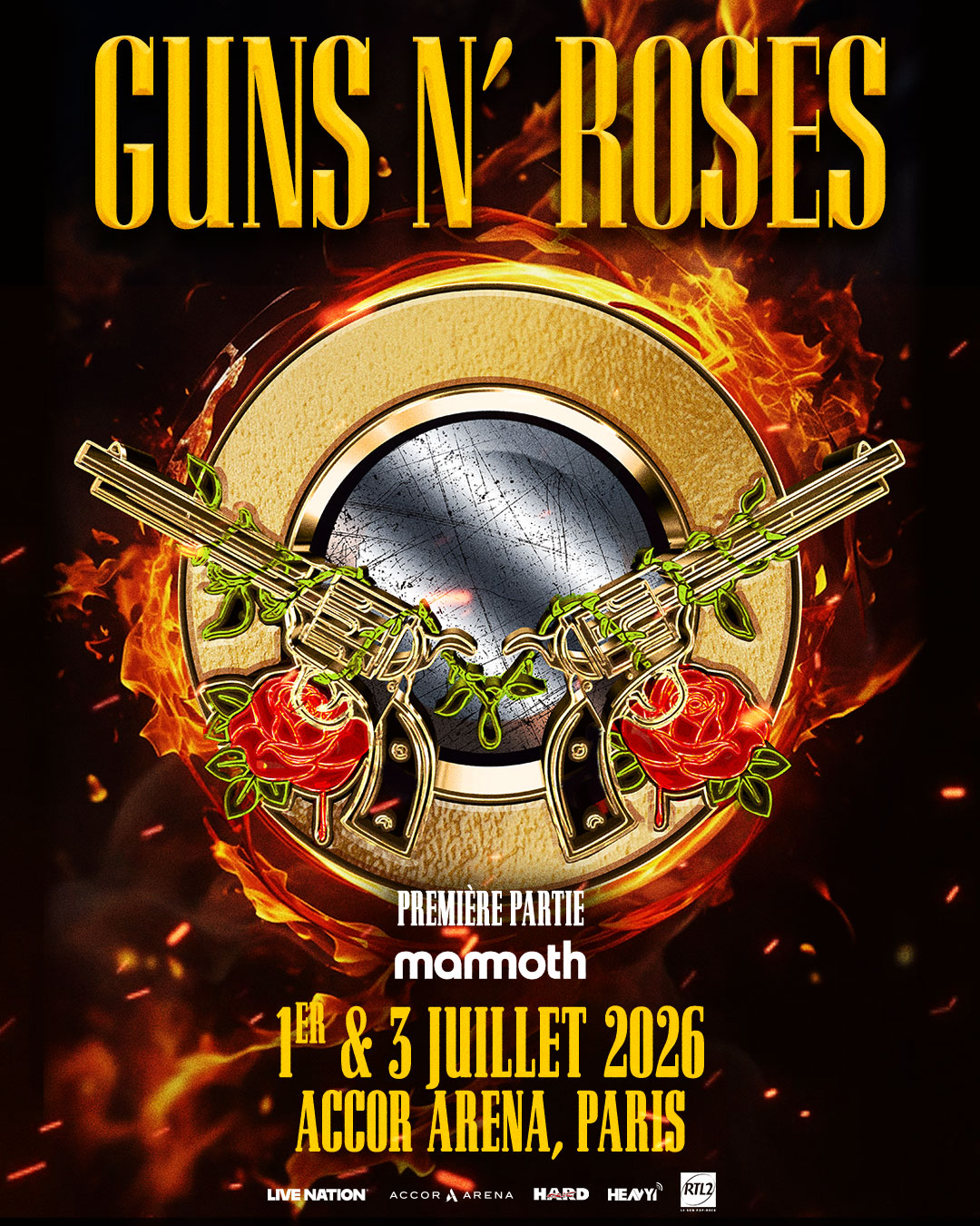 Guns N' Roses – Accor Arena – Paris – Mercredi 01 juillet 2026 à 19h